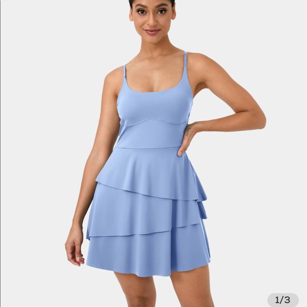 HALARA Baby Blue Tiered Mini Dress